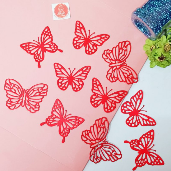 Red Butterflies (10 Pieces)