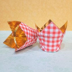 Red Checks Tulip Cupcake Liners - 109