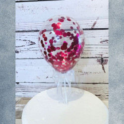Red Confetti Balloon Cake Topper (5 Pieces)