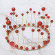 Red Pearl Crown Cake Topper