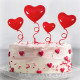 Heart Cake Topper - Red (4 Pcs)