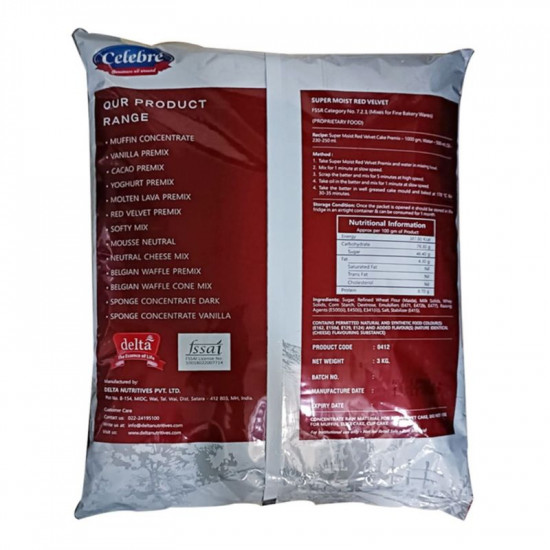 Red Velvet Cake Premix (3 Kg) - Delta