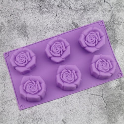 Rose Flower 6 Cavity Silicone Mould