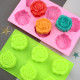 Rose Flower 6 Cavity Silicone Mould Rose Flower 6 Cavity Silicone Mould