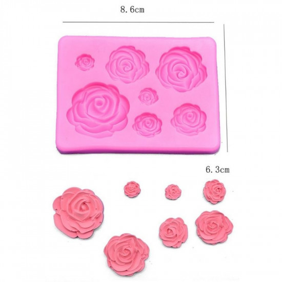 Roses 7 Cavity Fondant Mould