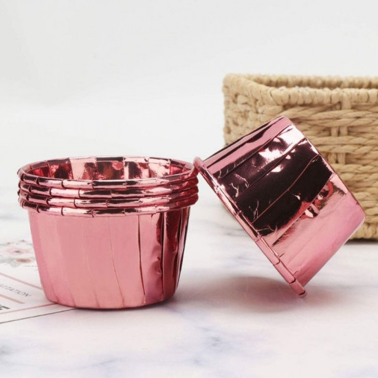 Rose Gold Aluminium Foil Baking Cups / Muffin Liners
