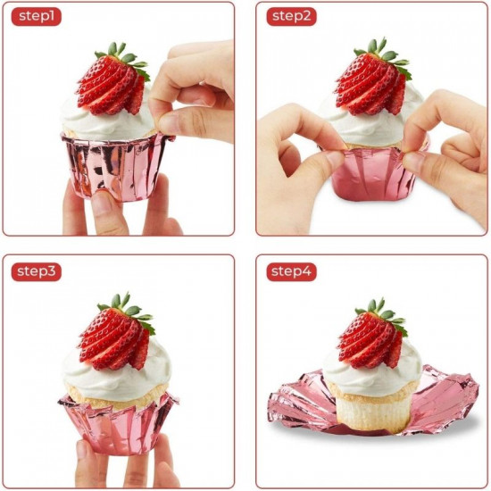 White Aluminium Foil Baking Cups / Muffin Cups (50 pieces)