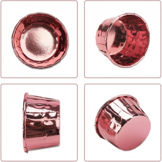 Rose Gold Aluminium Foil Baking Cups / Muffin Liners