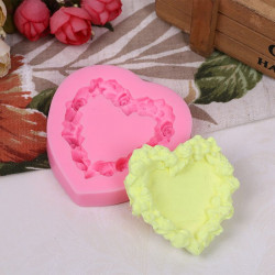 Rose Heart Frame Fondant Mould