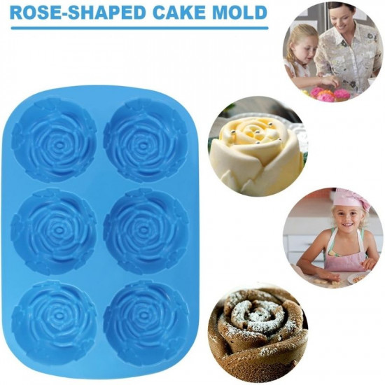 Rose Shape 6 Cavity Silicone Mould