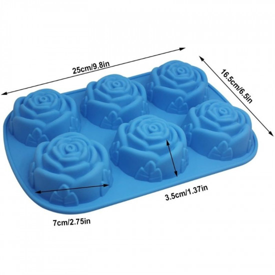 Rose Shape 6 Cavity Silicone Mould