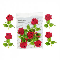 Roses Edible Wafer Cake Toppers WPC 78 (8 Pcs) - Tastycrafts