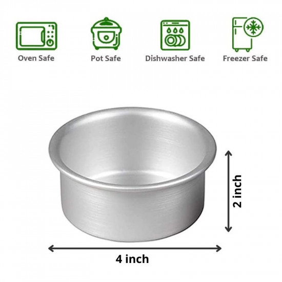 Round Aluminium Cake Mould (Dia 4 inch)