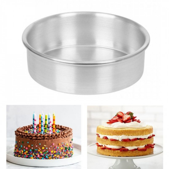 Round Aluminium Cake Mould (Dia 7 inch)