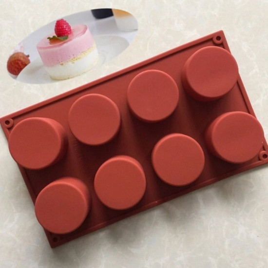 Round Cylinder 8 Cavity Silicone Mould