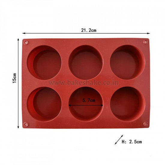 Round Cylinder 6 Cavity Silicone Mould