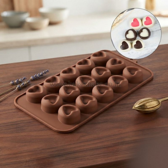 Indented Heart Design Chocolate Silicone Mould