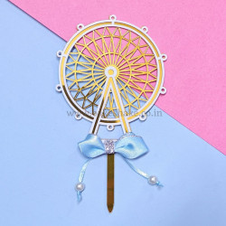 Round Wheel Acrylic Cake Topper (ACT 107) - Blue