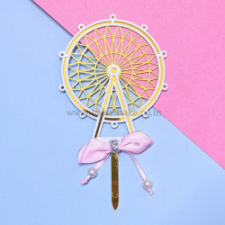 Round Wheel Acrylic Cake Topper (ACT 108) - Pink