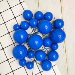 Royal Blue Faux Ball Toppers for Cake Decoration (20 Pcs)