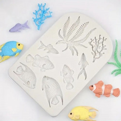 Fish And Seaweed Silicone Fondant Mould
