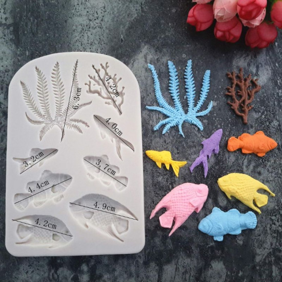 Fish And Seaweed Silicone Fondant Mould