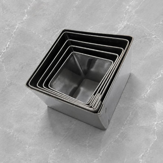 Square Shape Stainless Steel Cookie Cutter (Set of 5)