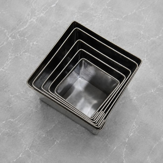 Square Shape Stainless Steel Cookie Cutter (Set of 5)