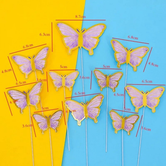 Off White Shaded Paper Butterfly (10 Pieces)