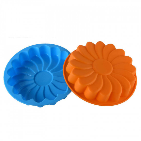 Flower Shape Silicone Cake Mould (Random Colour)