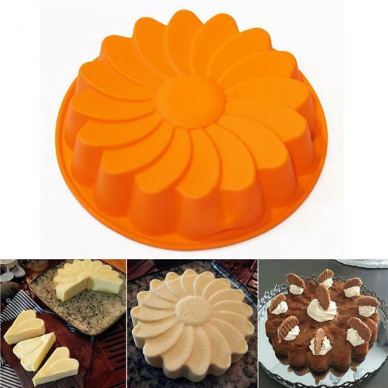 Flower Shape Silicone Cake Mould (Random Colour)