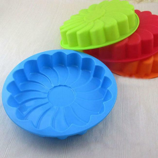 Flower Shape Silicone Cake Mould (Random Colour)