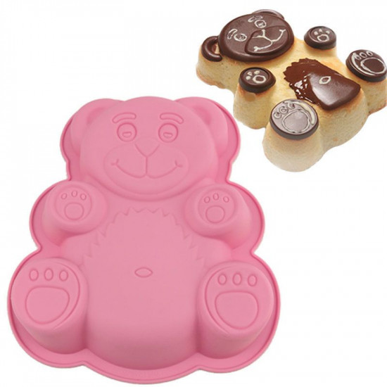 Teddy Bear Silicone Cake Mould (Random Colour)