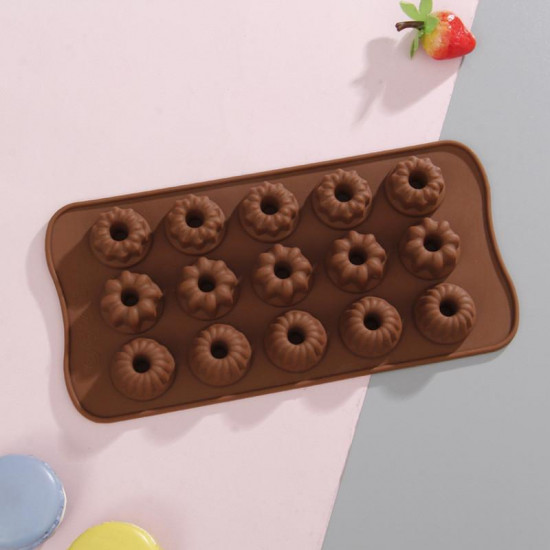 3 Design Donut Shape Silicone Chocolate Mould