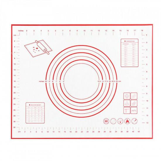 Silicone Dough Kneading Mat With Measurements - 40X60 Cm