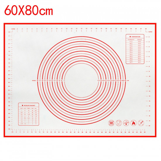 Silicone Dough Kneading Mat With Measurements - 60X80 Cm