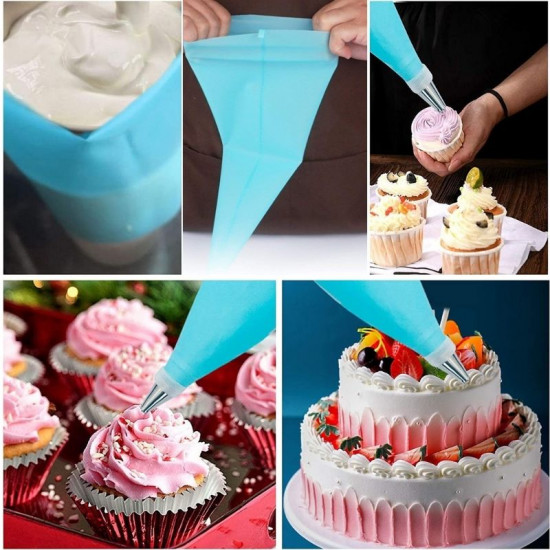 Silicone Reusable Pastry Bags / Icing Piping Bags - Set of 2 (10 Inch)