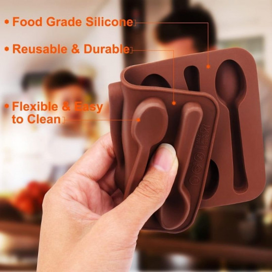 Small Spoons Silicone Chocolate Mould 6 Cavity Small Spoons Silicone Chocolate Mould 6 Cavity