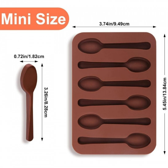 Small Spoons Silicone Chocolate Mould 6 Cavity Small Spoons Silicone Chocolate Mould 6 Cavity