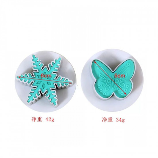 Snowflake And Butterfly Plunger Cutter Set of 2