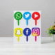Social Media Icons Acrylic Topper Set