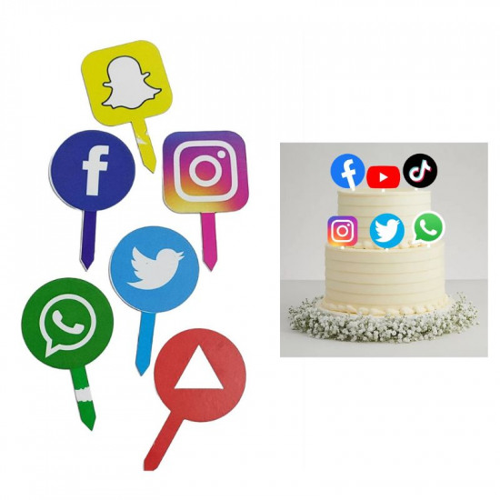 Social Media Icons Acrylic Topper Set