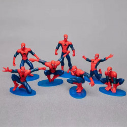 Spiderman Toy Set Cake Topper (7 Pieces Set) - Plastic