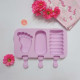 Foot Oval Spiral 3 Cavity Silicone Popsicle Mould