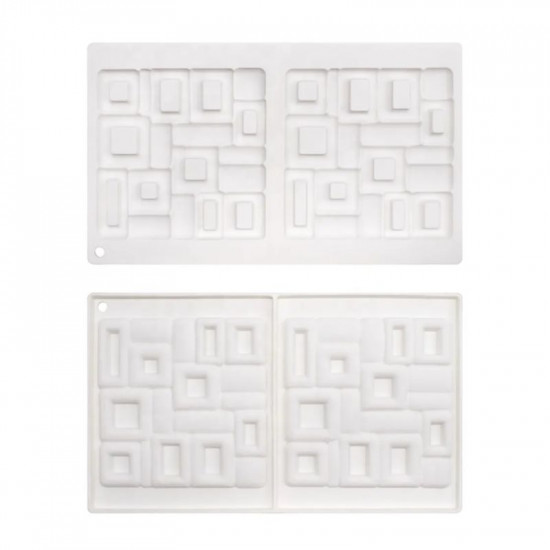 Square Maze Shape 2 Cavity Silicone Mould