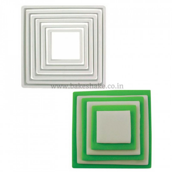 Square Shape Cookie Cutter - Set of 6 Pieces