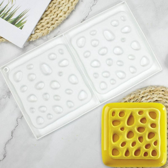 Square Stone Shape 2 Cavity Silicone Mould