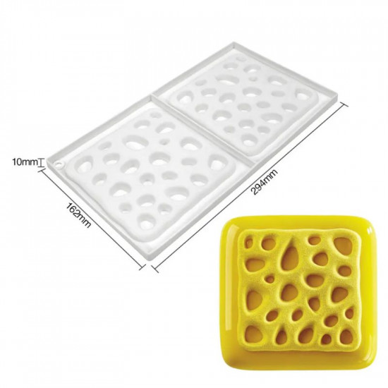 Square Stone Shape 2 Cavity Silicone Mould