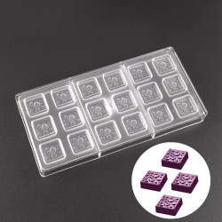 Square Water Drops Polycarbonate Chocolate Mould