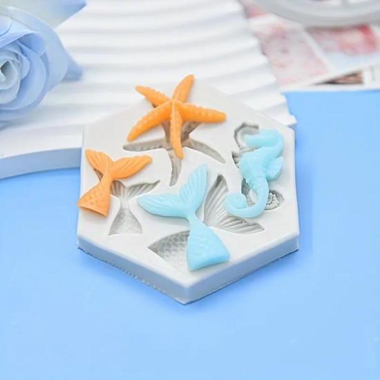 Star Fish, Sea Horse, Fish Tails Silicone Mould